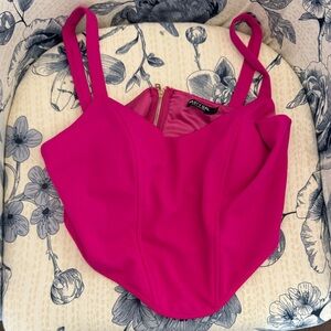 PrettyLittleThing Hot Pink Structured Bustier Crop Top
